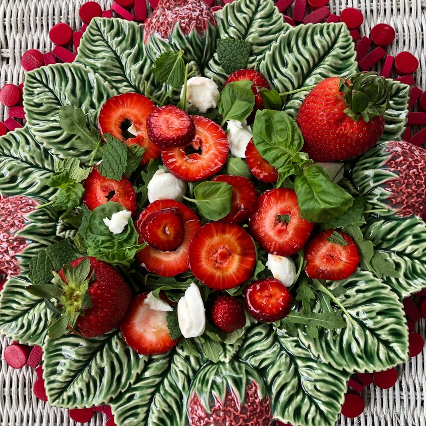 Strawberries are not just for sweet desserts. Try this Strawberry Caprese Salad with small-batch burrata for a delicious Mother's Day appetizer.