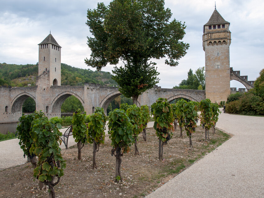 A vineyard in Cahors, France, home to Chateau Lagrezette's marvelous red wines made with 100 percent Melbec grapes.