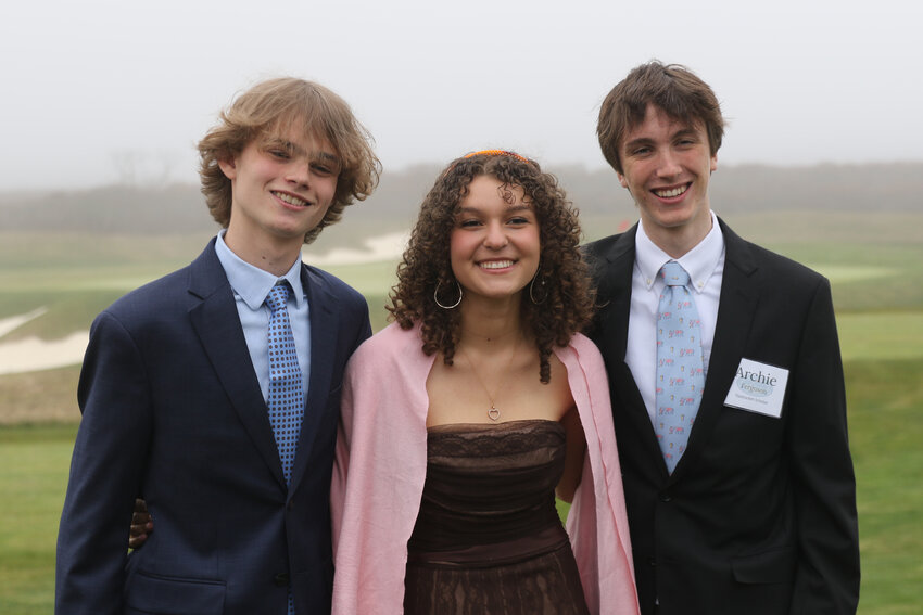 The 2024 Nantucket Scholars Henry Crosby, Chloe Marrero and Archie Ferguson.
