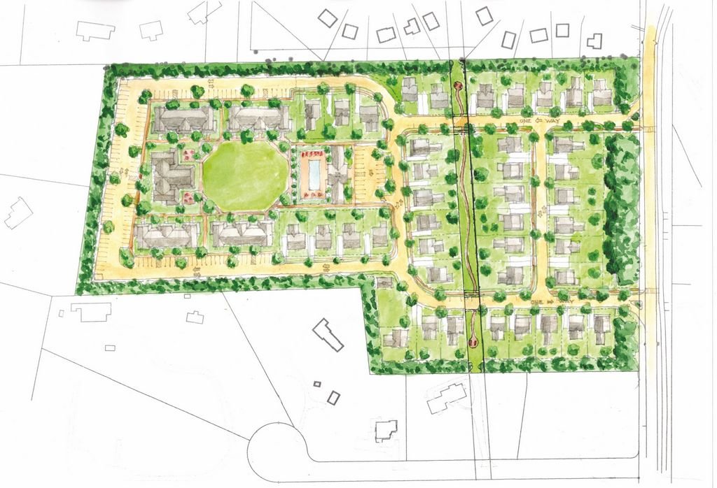 A rendering of the proposed Surfside Crossing 40B housing project off South Shore Road.