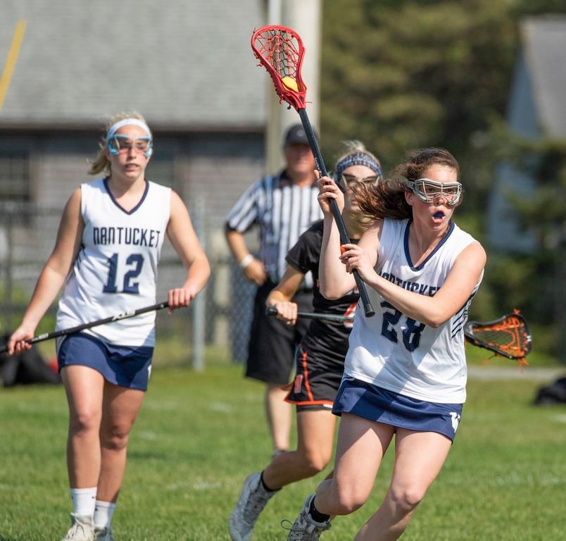 Margaret Culkins breaks for the goal in Nantucket's 14-9 Div. 2 South playoff win over Middleboro Monday.