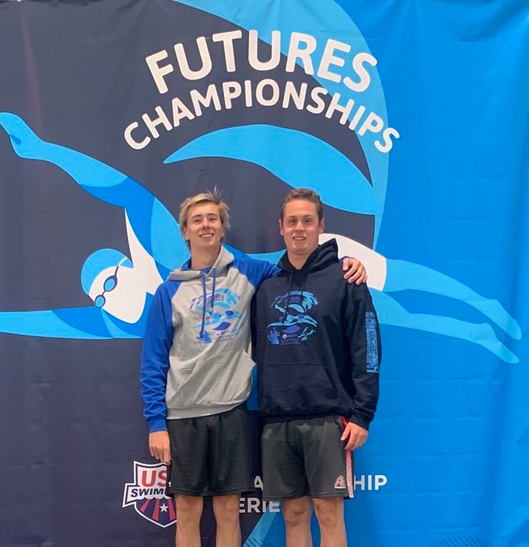 Grant Beebe, left, and Tyler Roethke at the USA Swimming Futures Championships in Geneva, Ohio earlier this month.