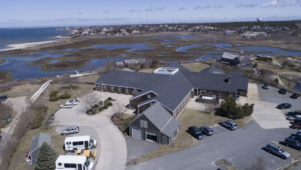 An aerial view of the Our Island Home nursing home on the Nantucket waterfront.
