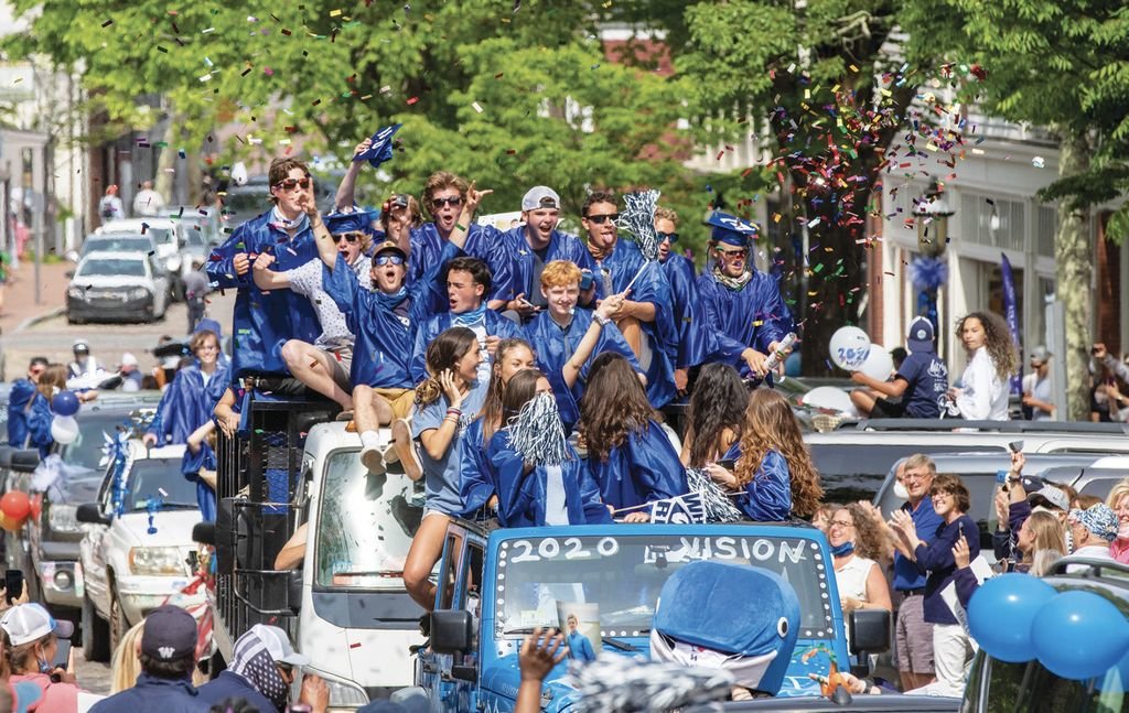 Nantucket High School graduation was held virtually and broadcast on NCTV, but it was followed by a downtown car parade watched by hundreds of people. The parade came at a time when the island was in the midst of 34 straight days with no new coronavirus cases.