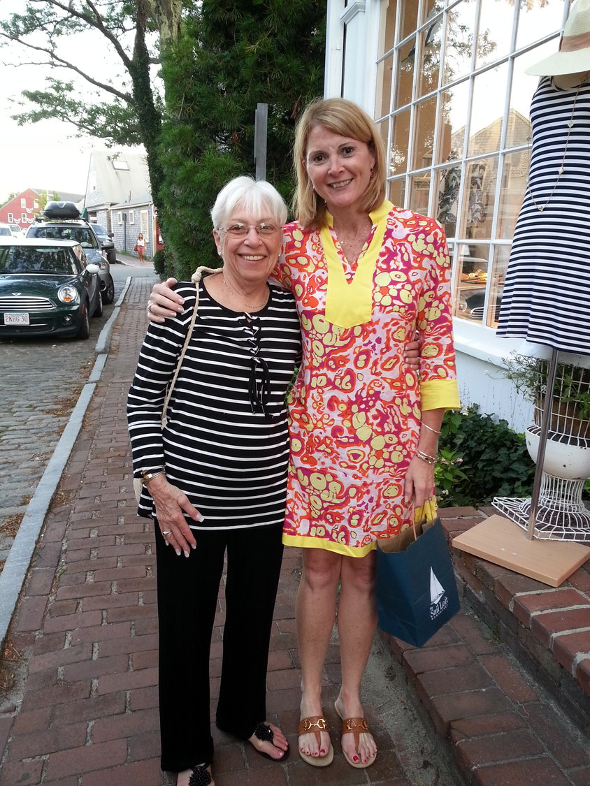 Marilyn Lezberg and Ronda Carrie. Our annual mother-daughter trip to Nantucket has been a date week since 1991. The moment we step foot on Main Street we shop, talk, laugh til we cry and create special memories of a lifetime. As always, picture taken by friendly passersby.