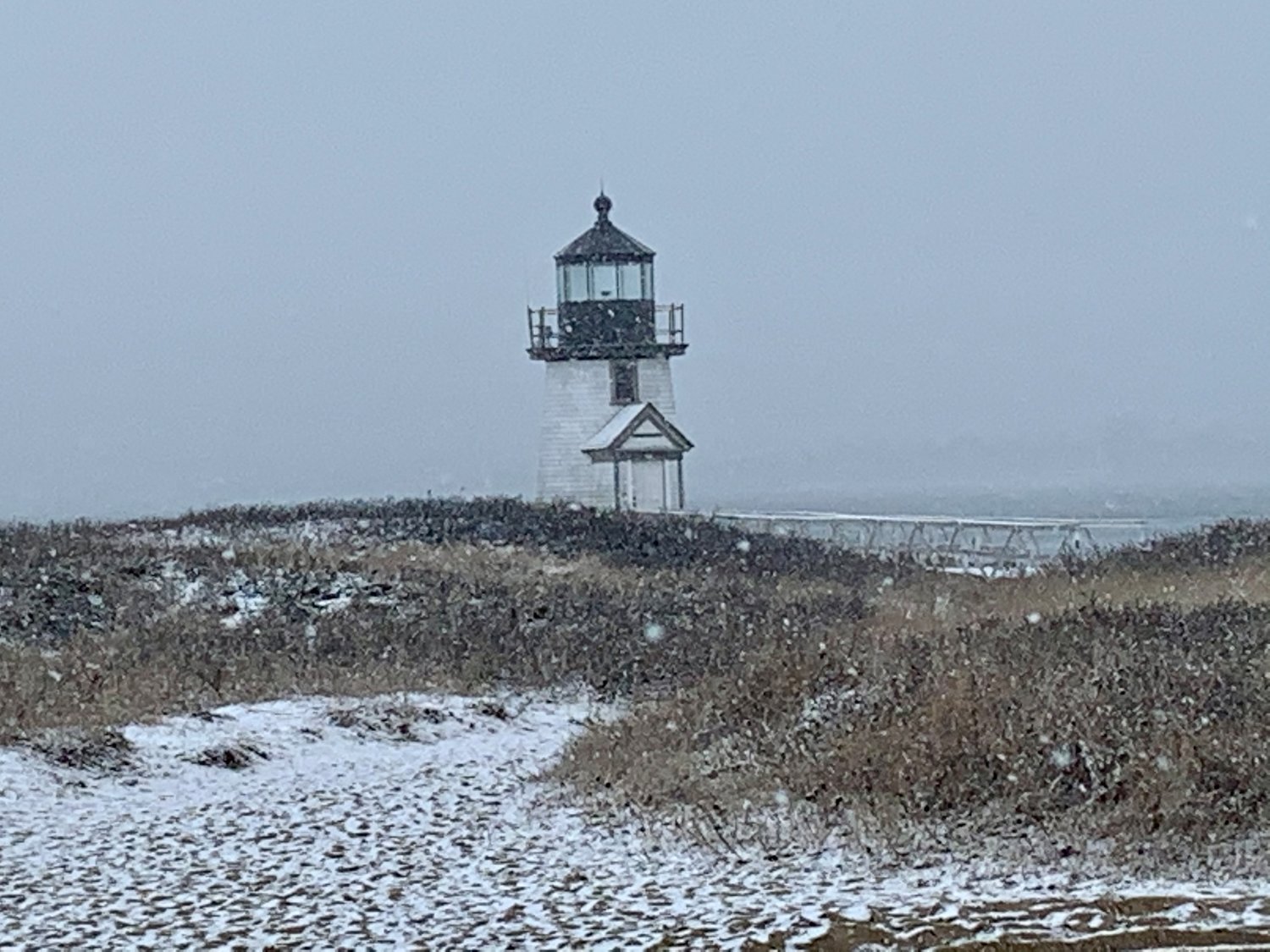 A dusting of snow at Brant Point.