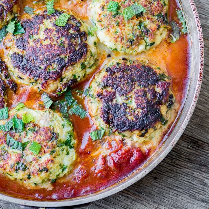 Yotam Ottolenghi's Cod Cakes in Tomato Sauce.