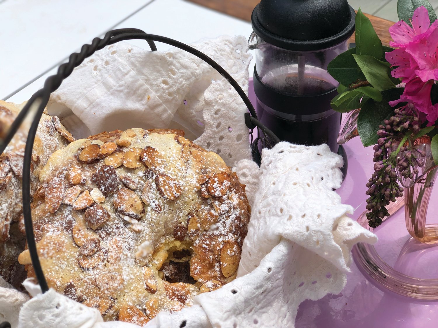 Almond croissants provide a base for a delicious Mother’s Day brunch.