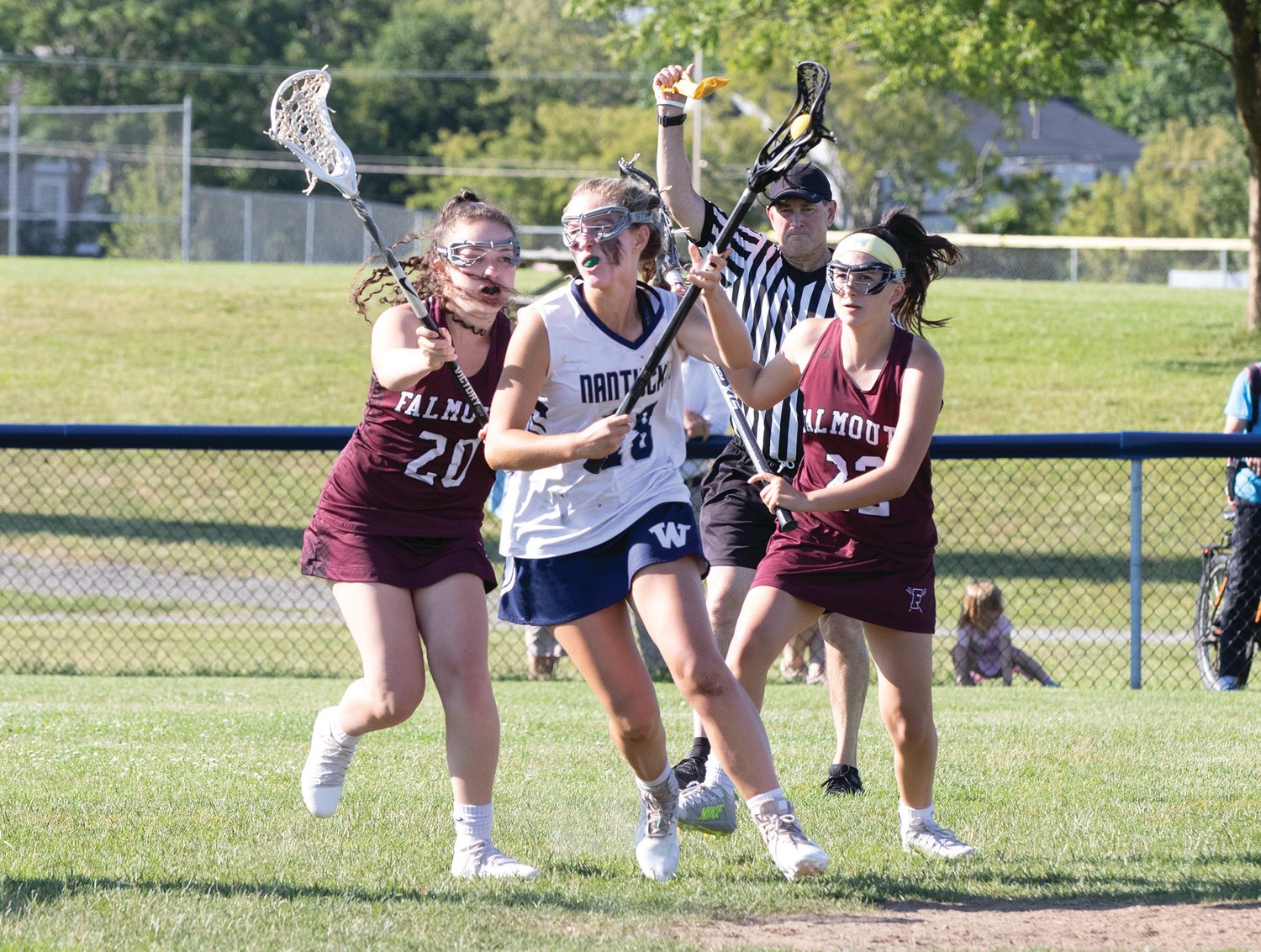 Ava Mosscrop running past Falmouth in a game last week.