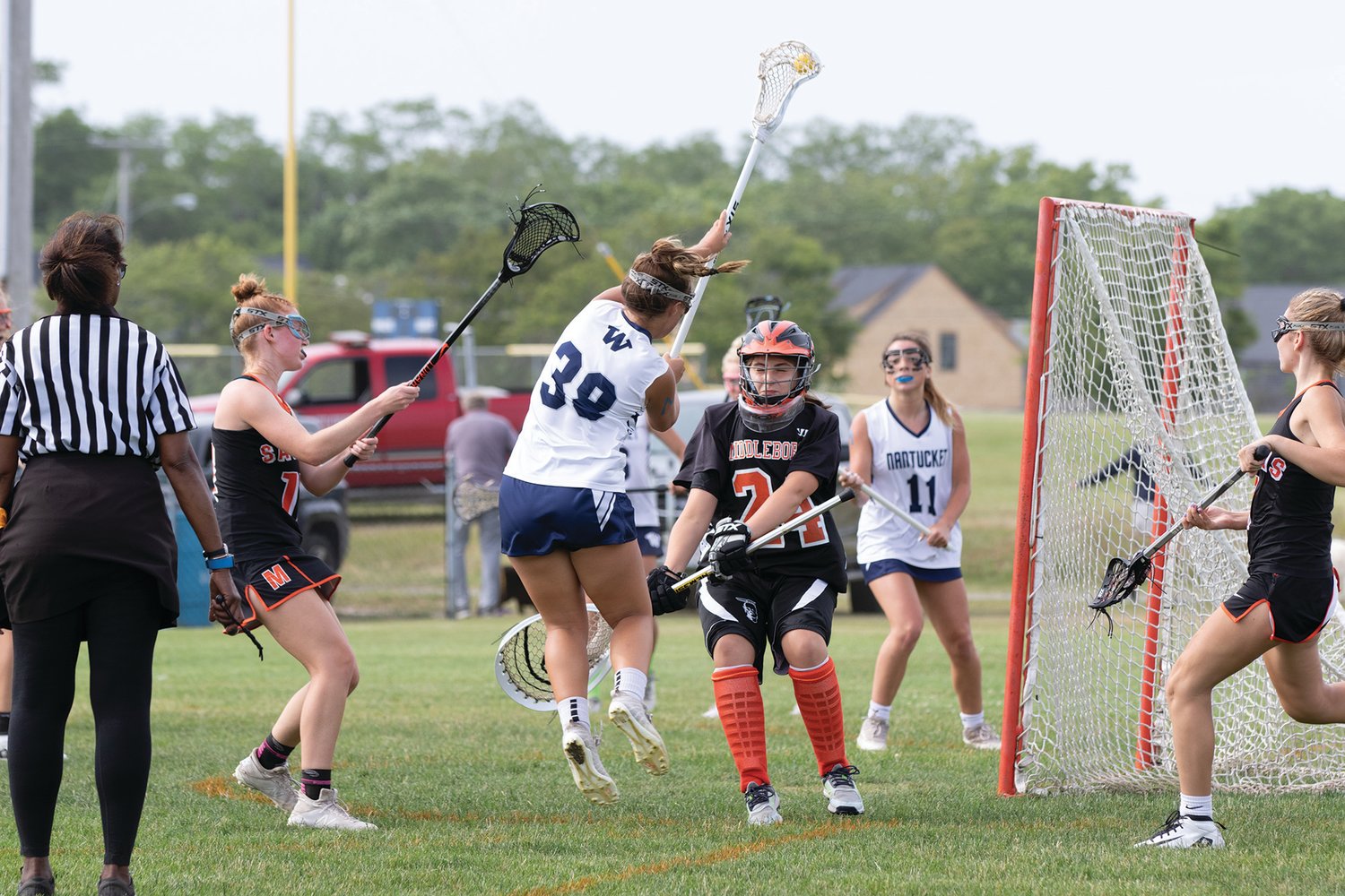 Cydney Mosscrop takes a shot on Middleboro.