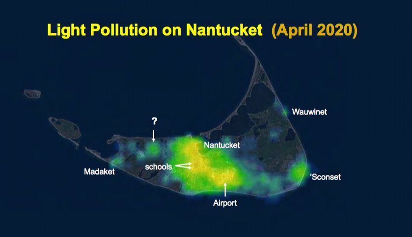 Light pollution has been increasing at a rate of 2.4 percent a year on Nantucket.
