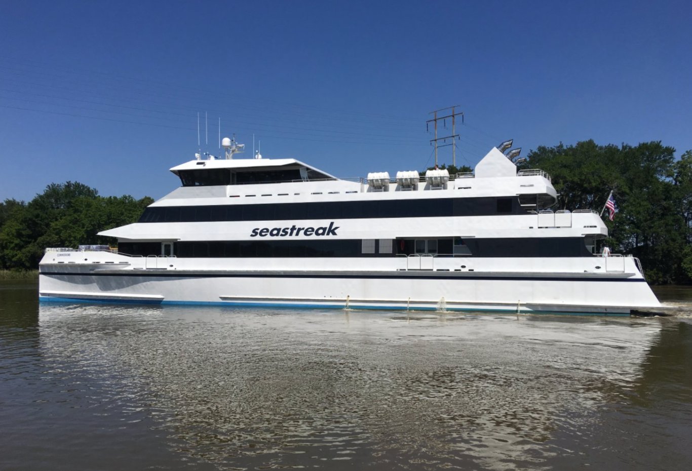 Seastreak’s new fast ferry Courageous will provide service between New York City and Nantucket this summer.