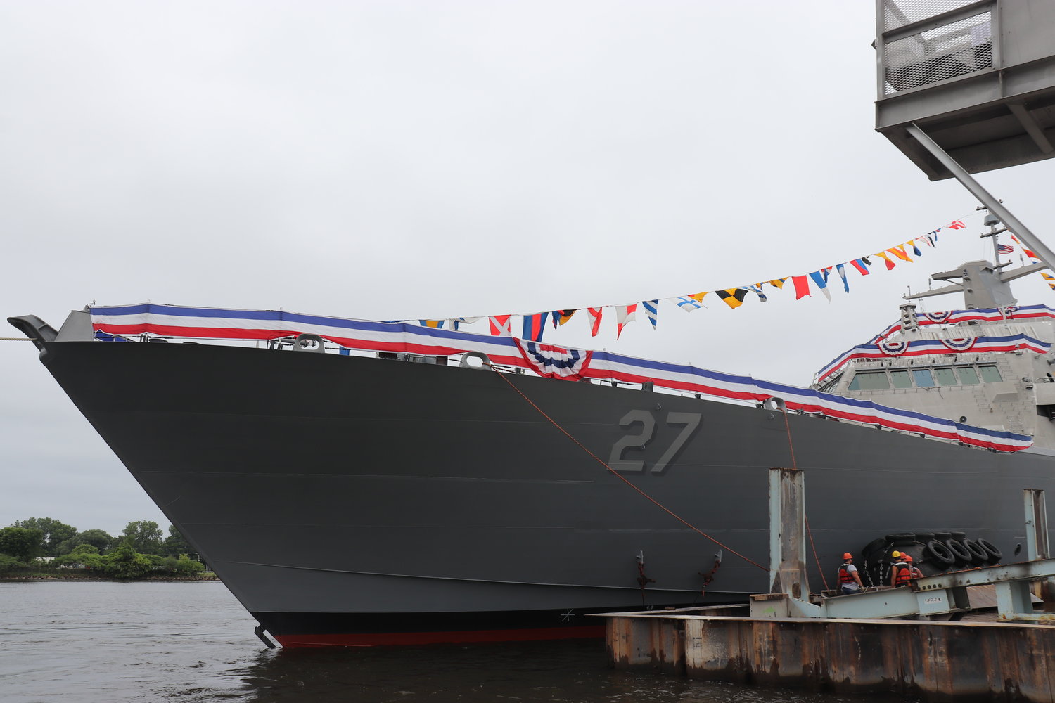 The USS Nantucket, christened in Marinette, Wis. Saturday.