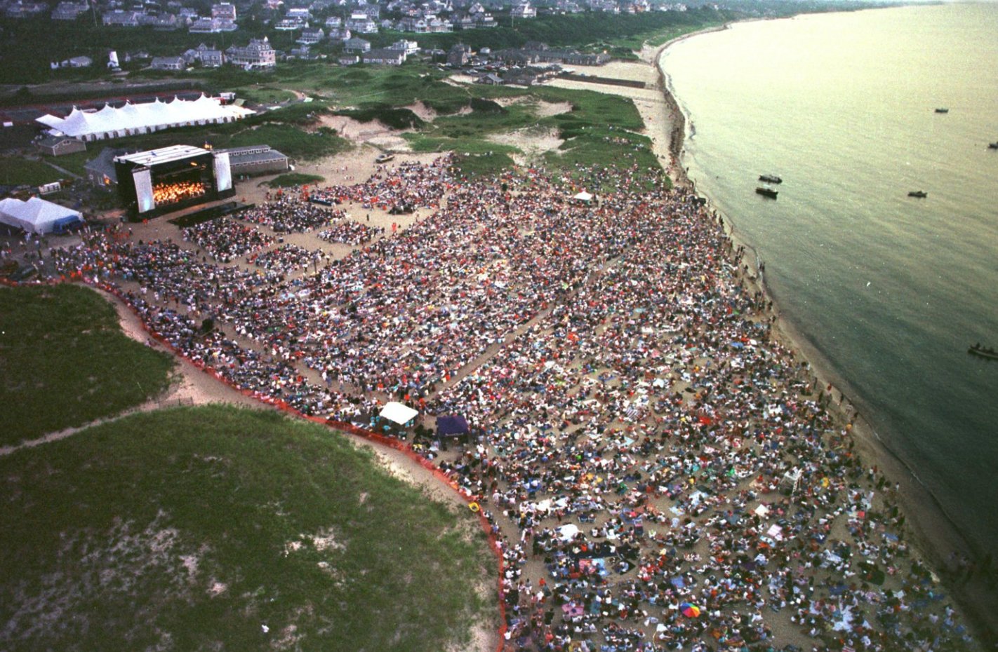 An aerial view of the Boston Pops concert at Jetties Beach to benefit Nantucket Cottage Hospital.