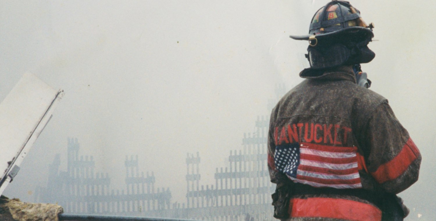 Nantucket firefighter Shawn Monaco at ground zero days after the Sept. 11, 2001 terrorist attack on the World Trade Center.