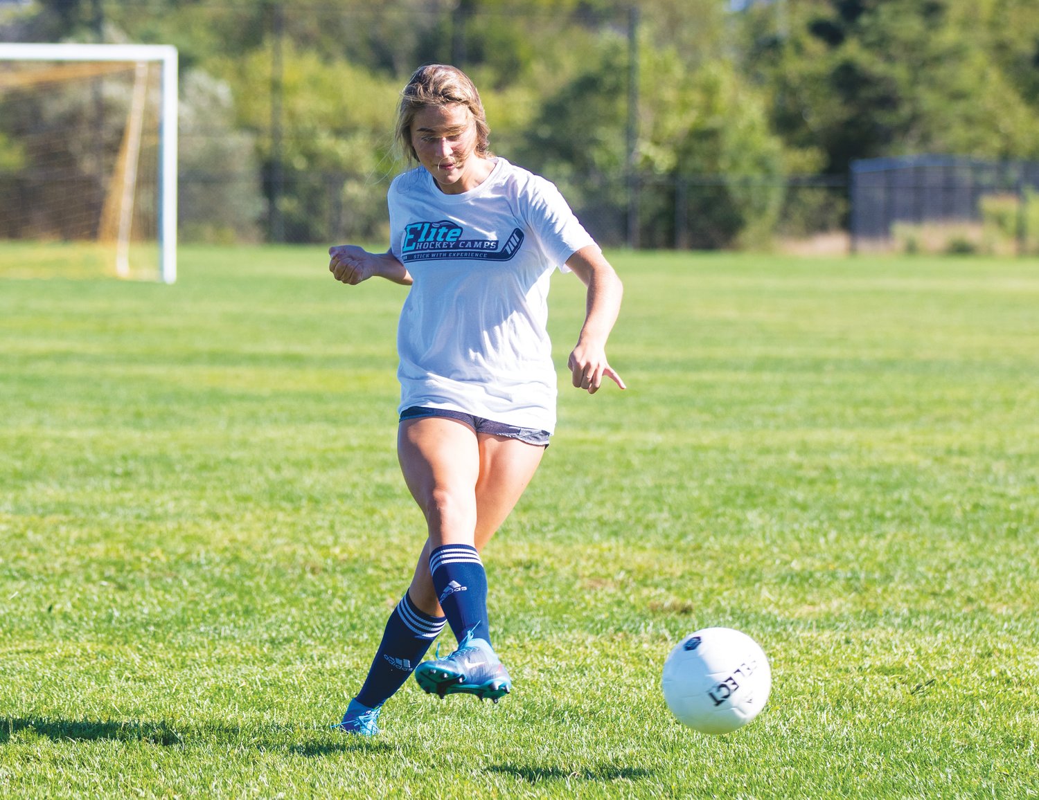 Claire Misurelli during girls soccer practice Tuesday.