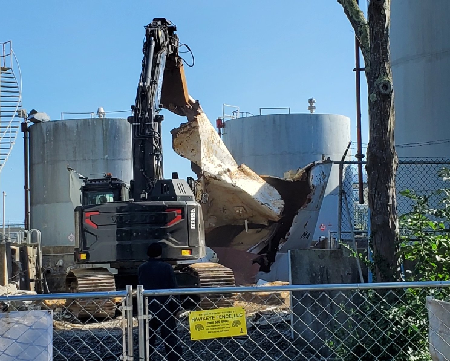 Removal of Nantucket's downtown tank farm is well underway.
