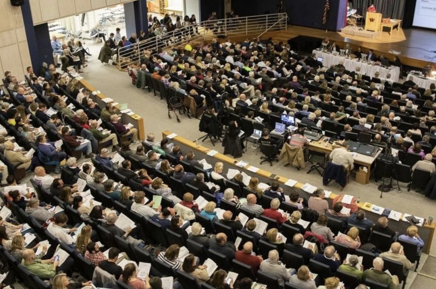 More than 770 voters attended the first night of the 2019 Annual Town Meeting.