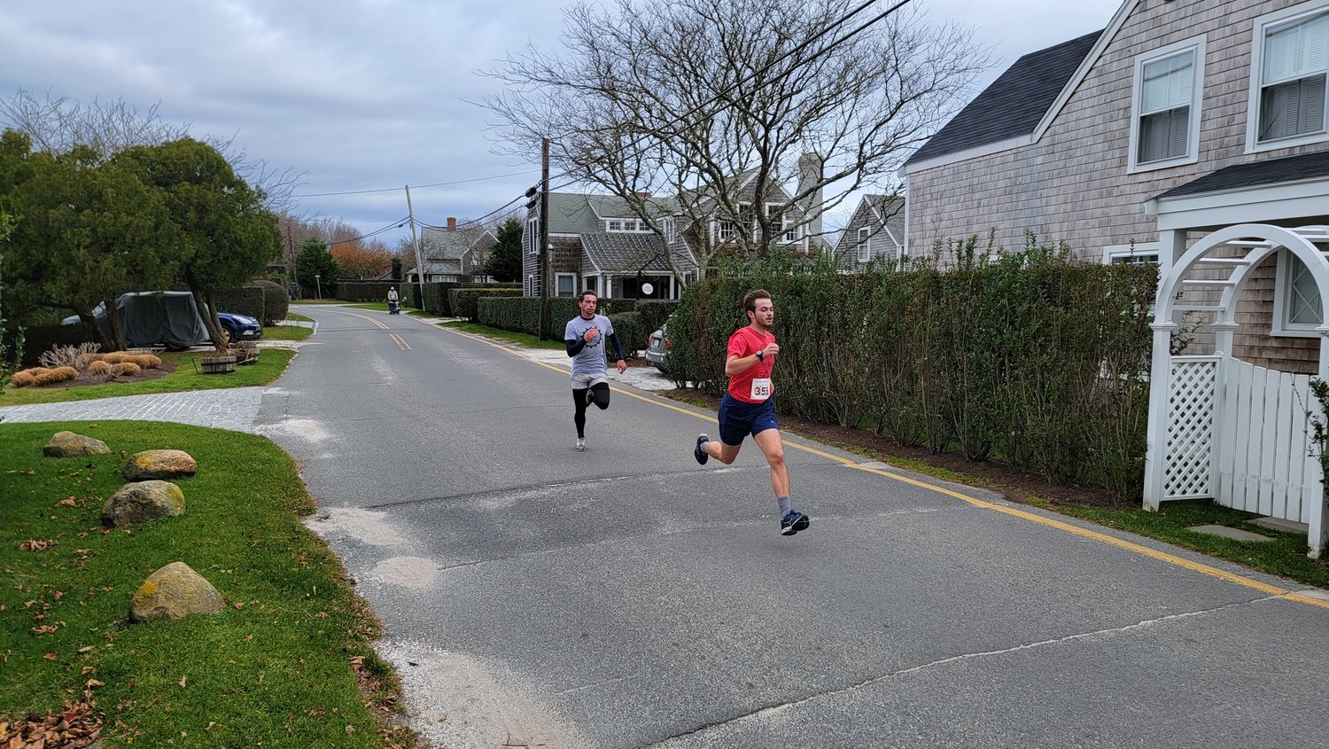 Runners on the Sconset course of Sunday's Run for Robin 5K.