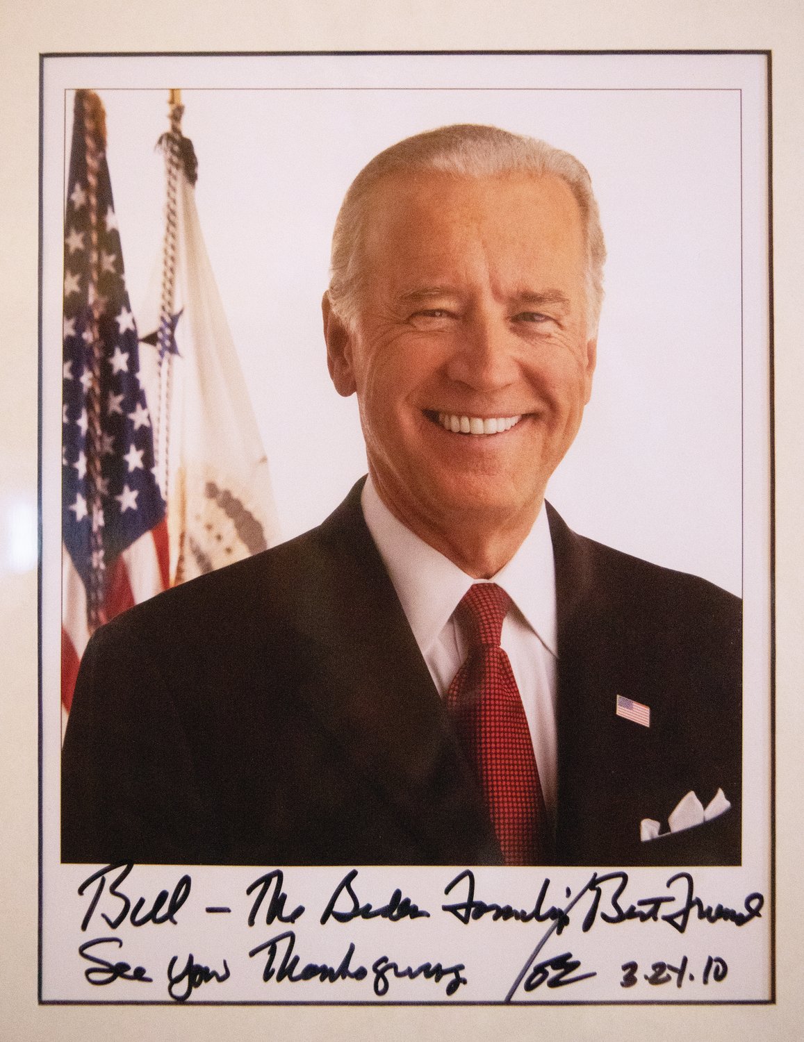 A signed photo of the then vice president also hangs in the restaurant.