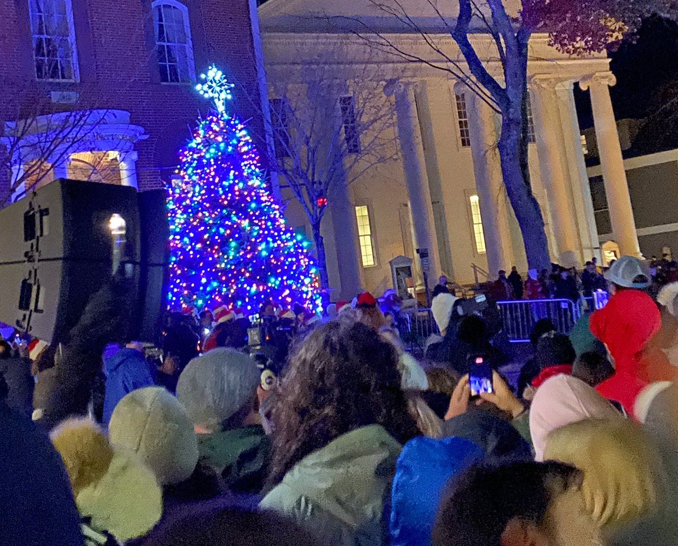 A massive crowd turned out for Friday's Main Street tree-lighting.