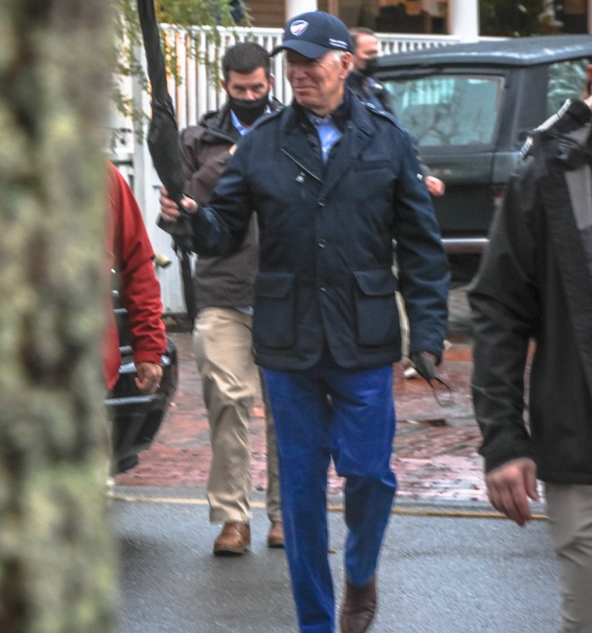 Biden on foot downtown Friday.