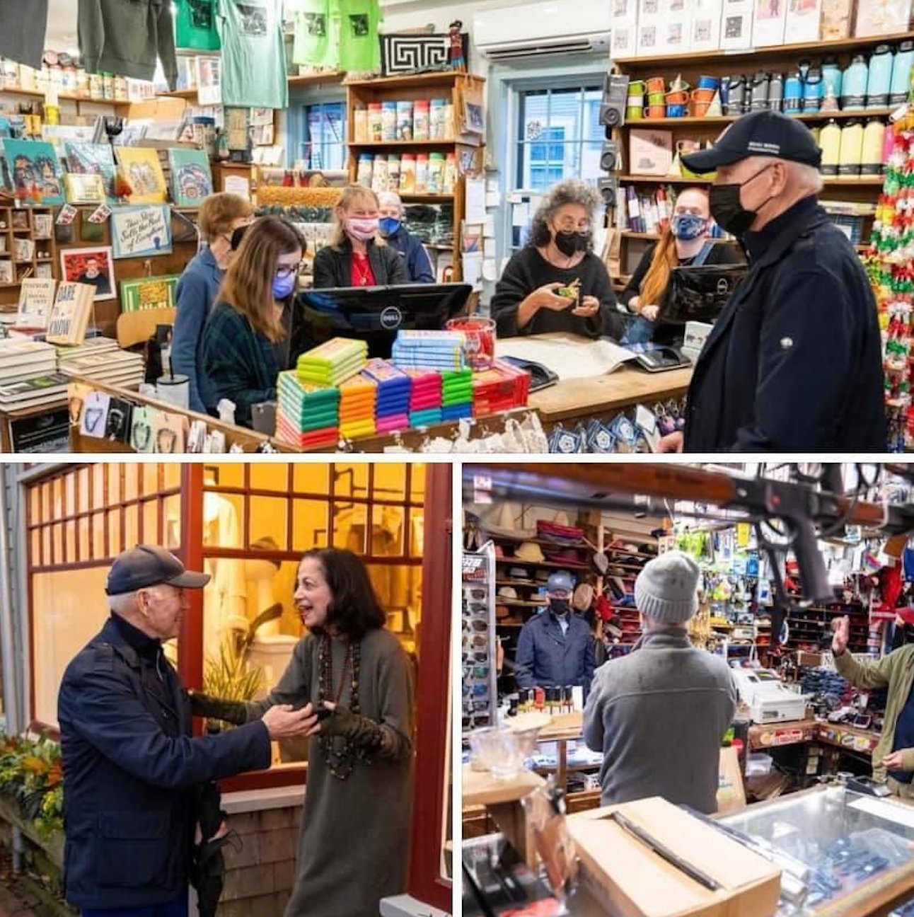 These pictures were posted on the president's official social media pages Saturday to promote shopping locally for the holidays.