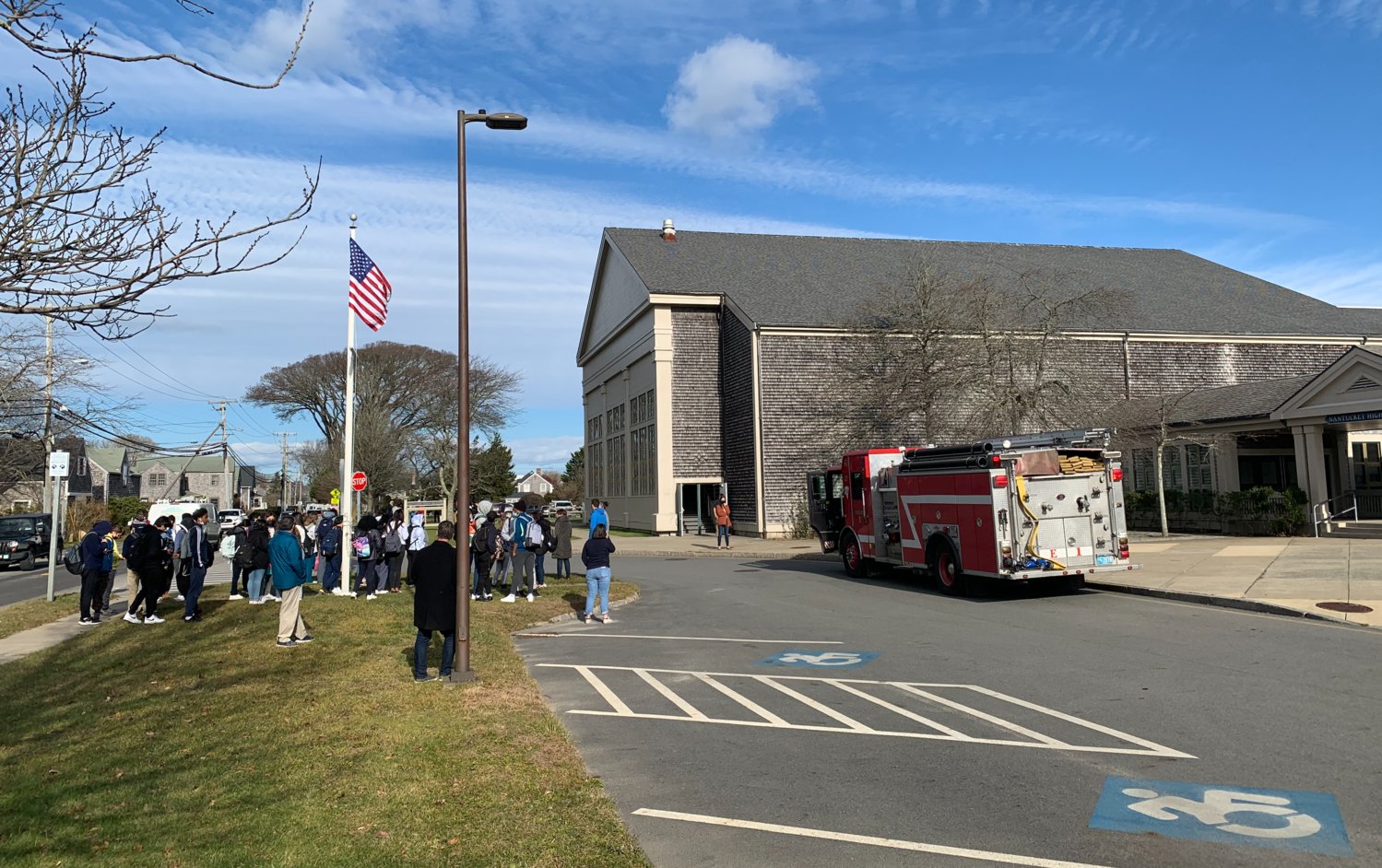 Nantucket High School was briefly evacuated Friday afternoon after smoke was reported in the auditorium.