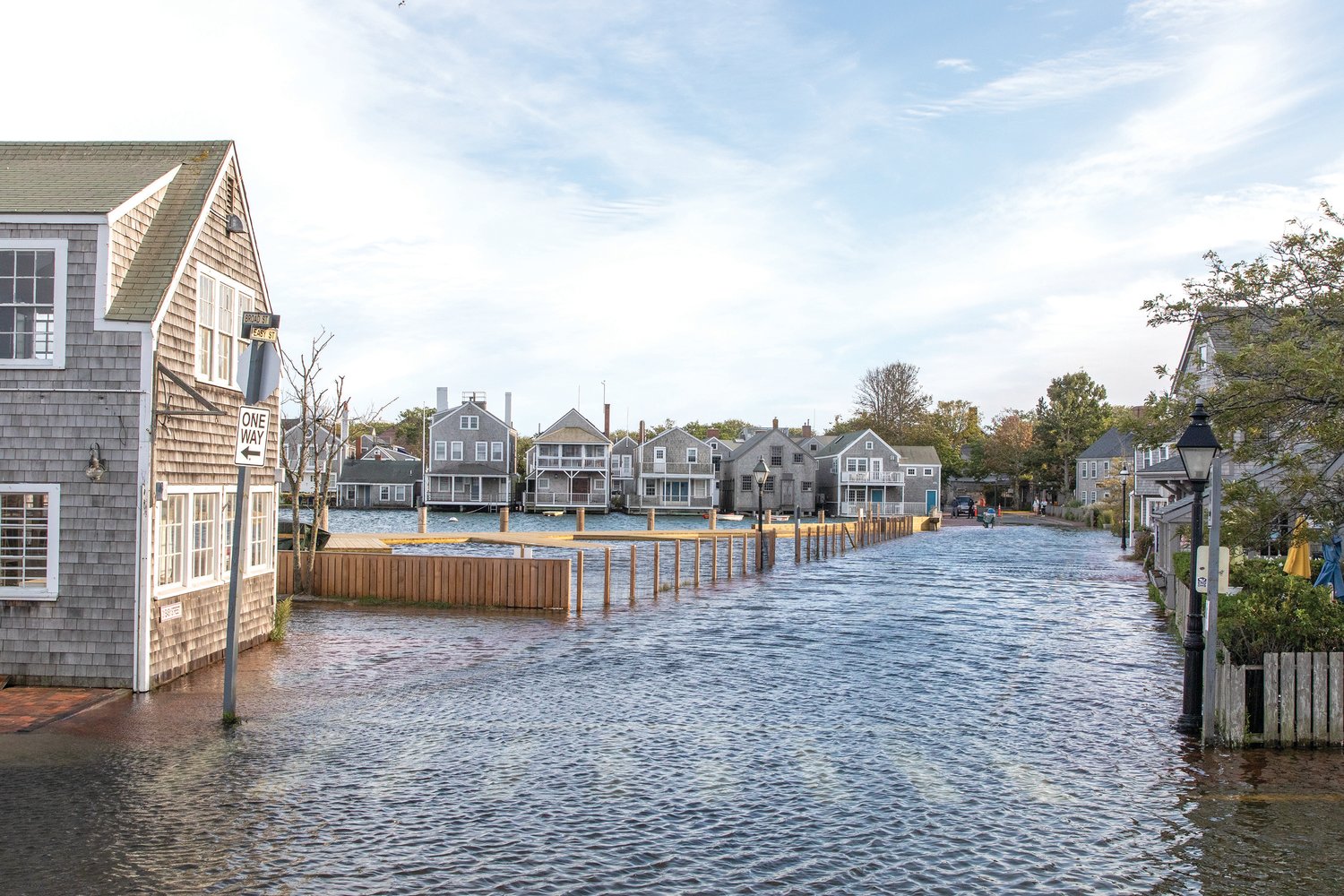 High tide Tuesday fills up Easy and Broad streets in September 2020.