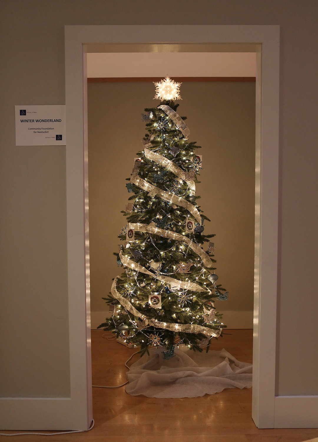 The Community Foundation of Nantucket's "Winter Wonderland" tree. Nantucket Historical Association Festival of Trees at the Whaling Museum.