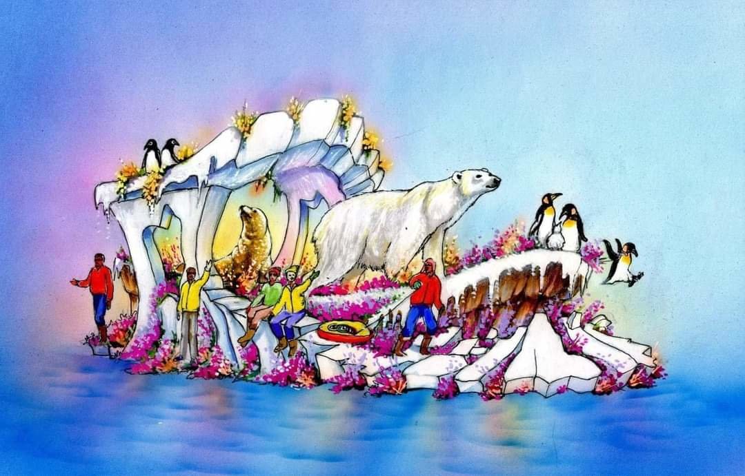 An artist's rendering of "Arctic Dreams," the Independent Order of Odd Fellows' float in Saturday's Tournament of Roses parade.