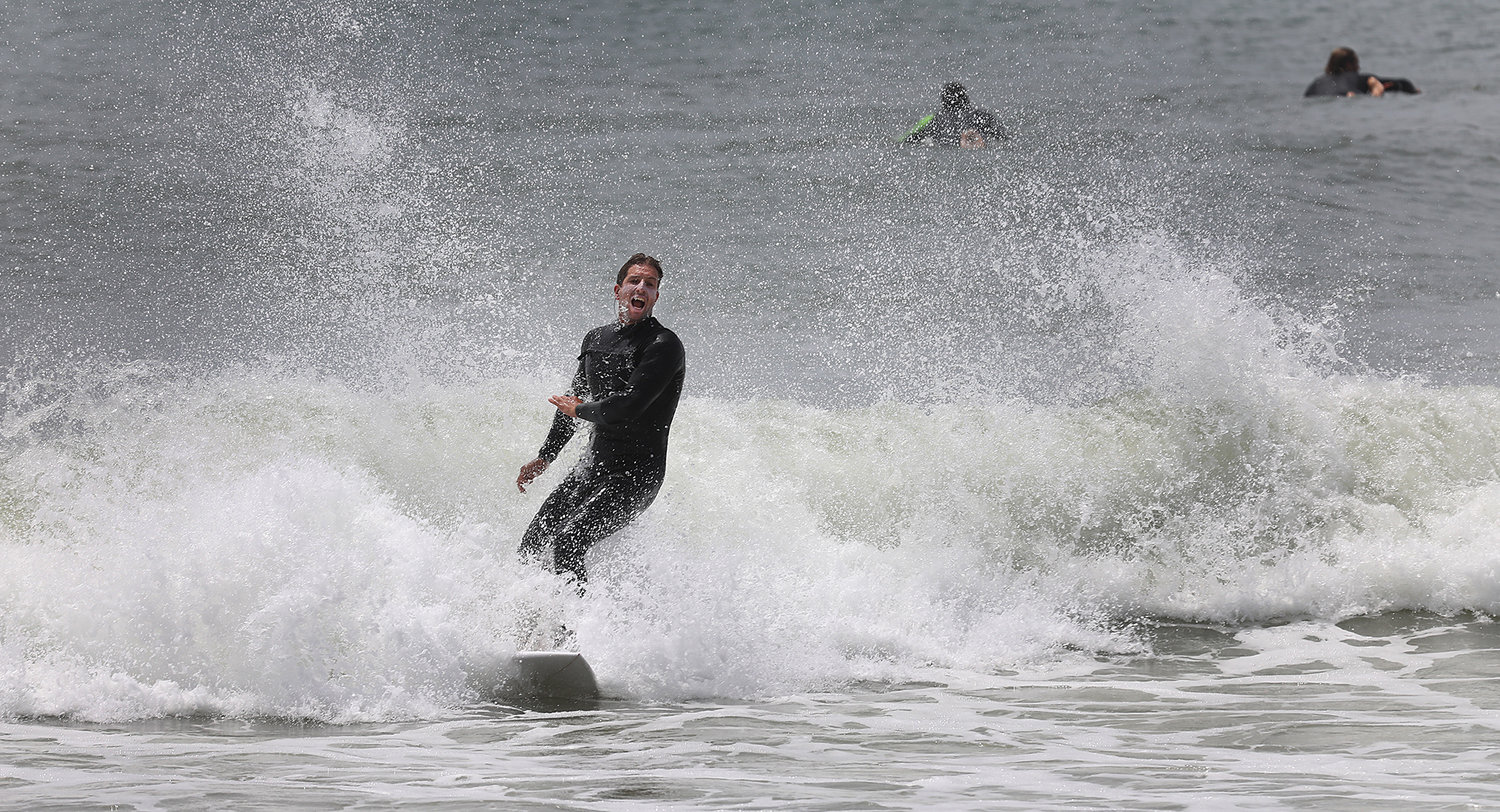 Surfing at Nobadeer as swells from an offshore storm provided good conditions in June.