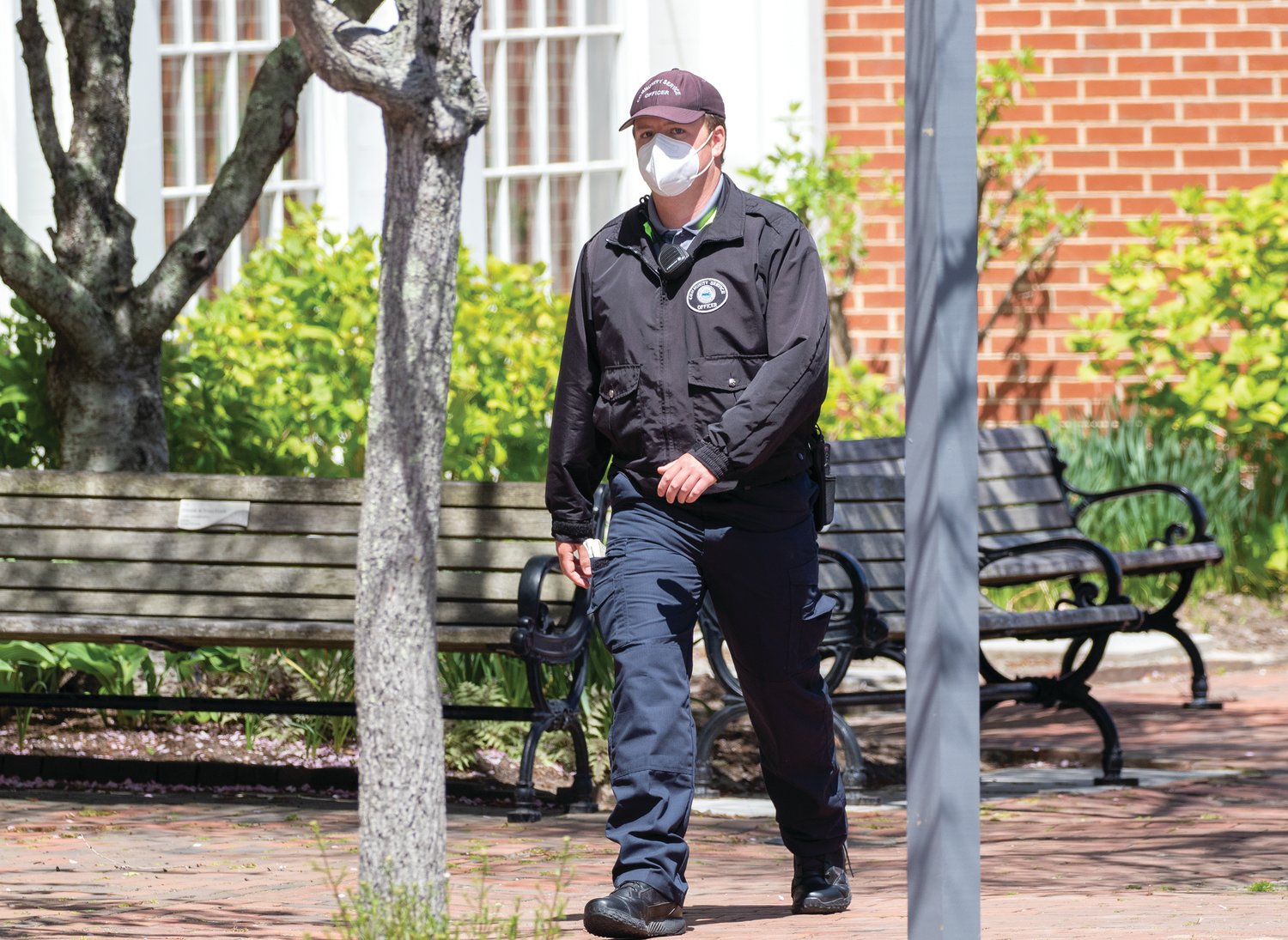 A Nantucket community service officers on Broad Street in 2020.
