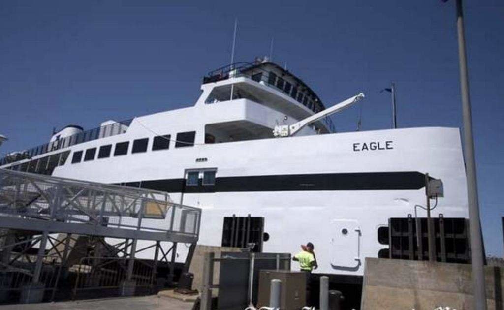 The Steamship Authority's M/V Eagle docked on Nantucket.