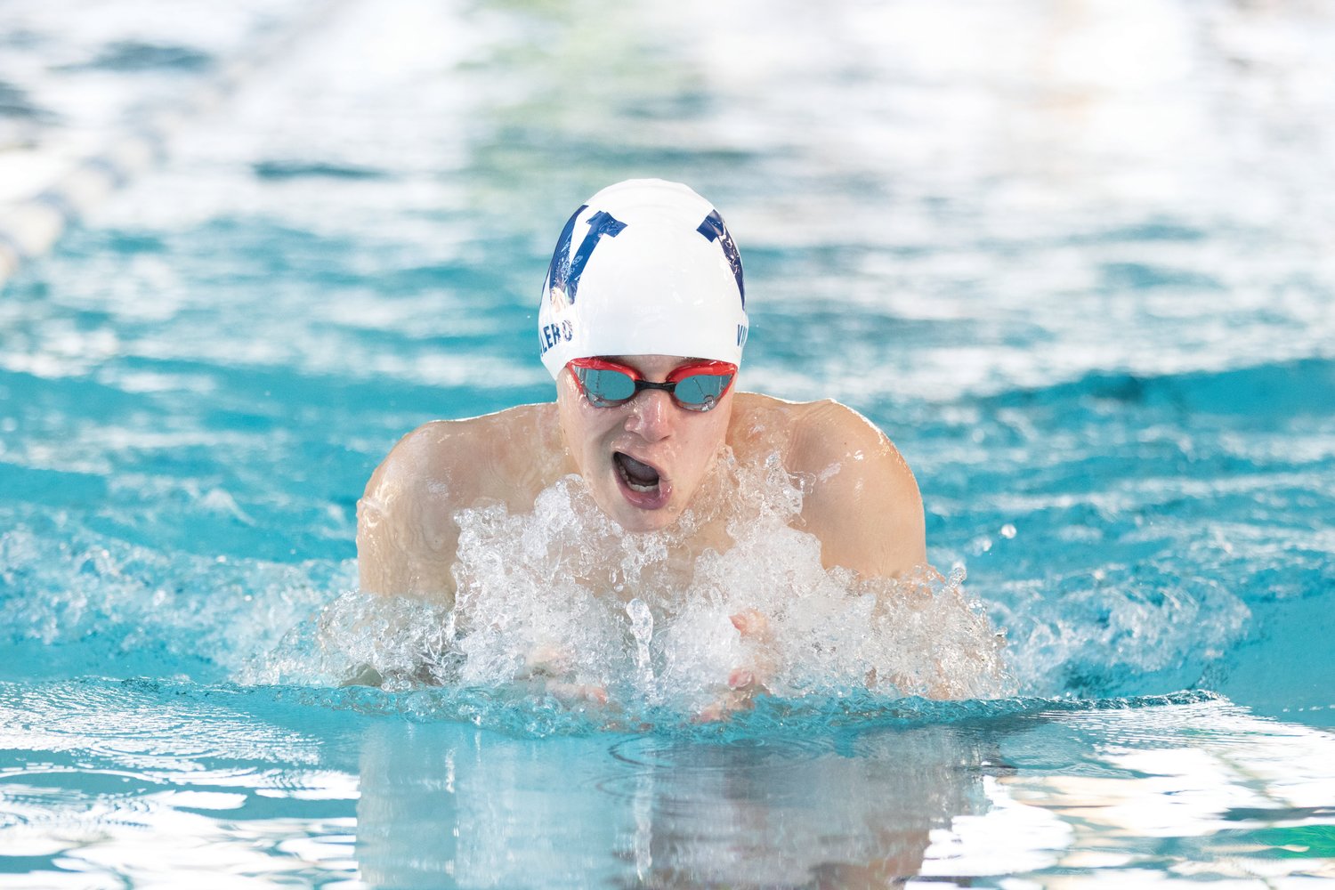 Parker Valero mid-stroke during competition earlier in the season.