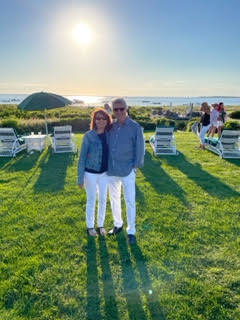Fred Miller and Diane Valente met 13 years ago and "it has been a romance ever since," Fred says. "We summered on Nantucket for six years and bought a house in Sconset in 2020. Each day is better and better."