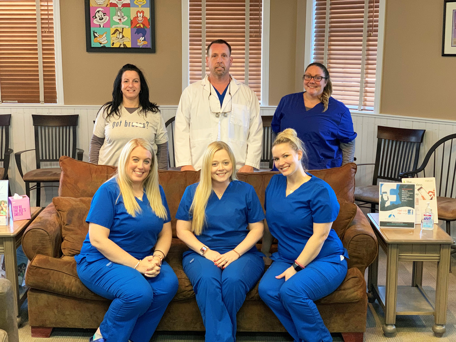 The Southeast Orthodontics team: Dawn Ford, Dr. Brian Gaudreault, Brittany Davis, Jen Grasso, Tina Conti and Melissa Dodge.