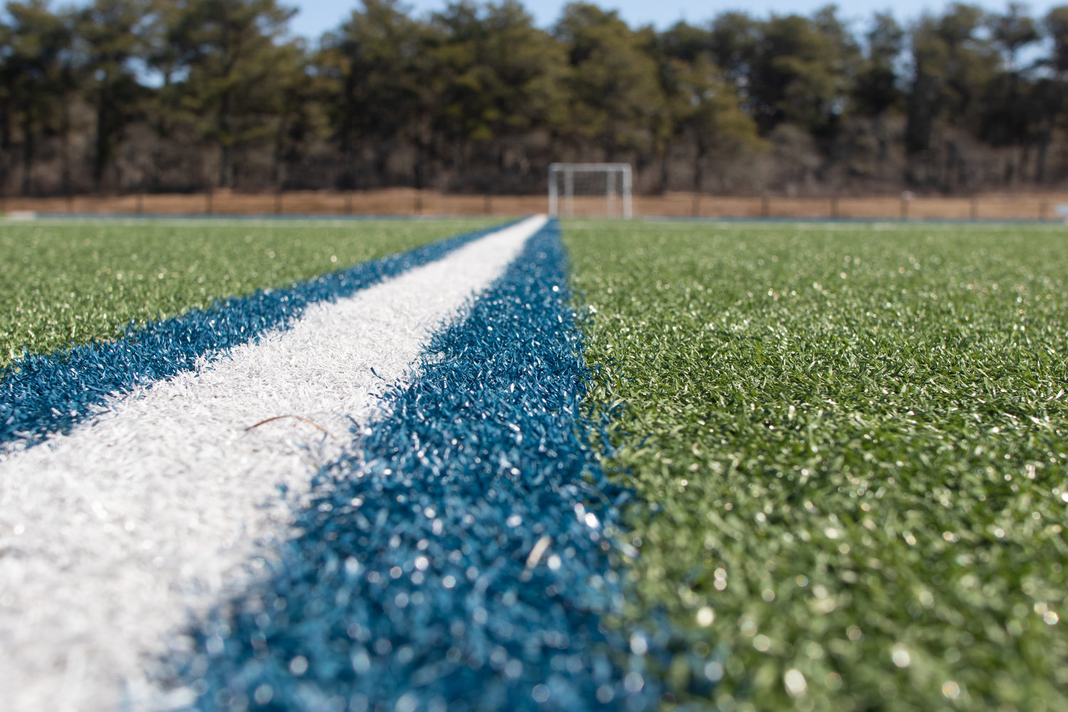 A shot down the sidelines of the town's synthetic turf field at the Nobadeer Athletic Fields. Two more synthetic-turf fields are proposed as part of a $17.5 million overhaul of the school system's outdoor athletic facilities.