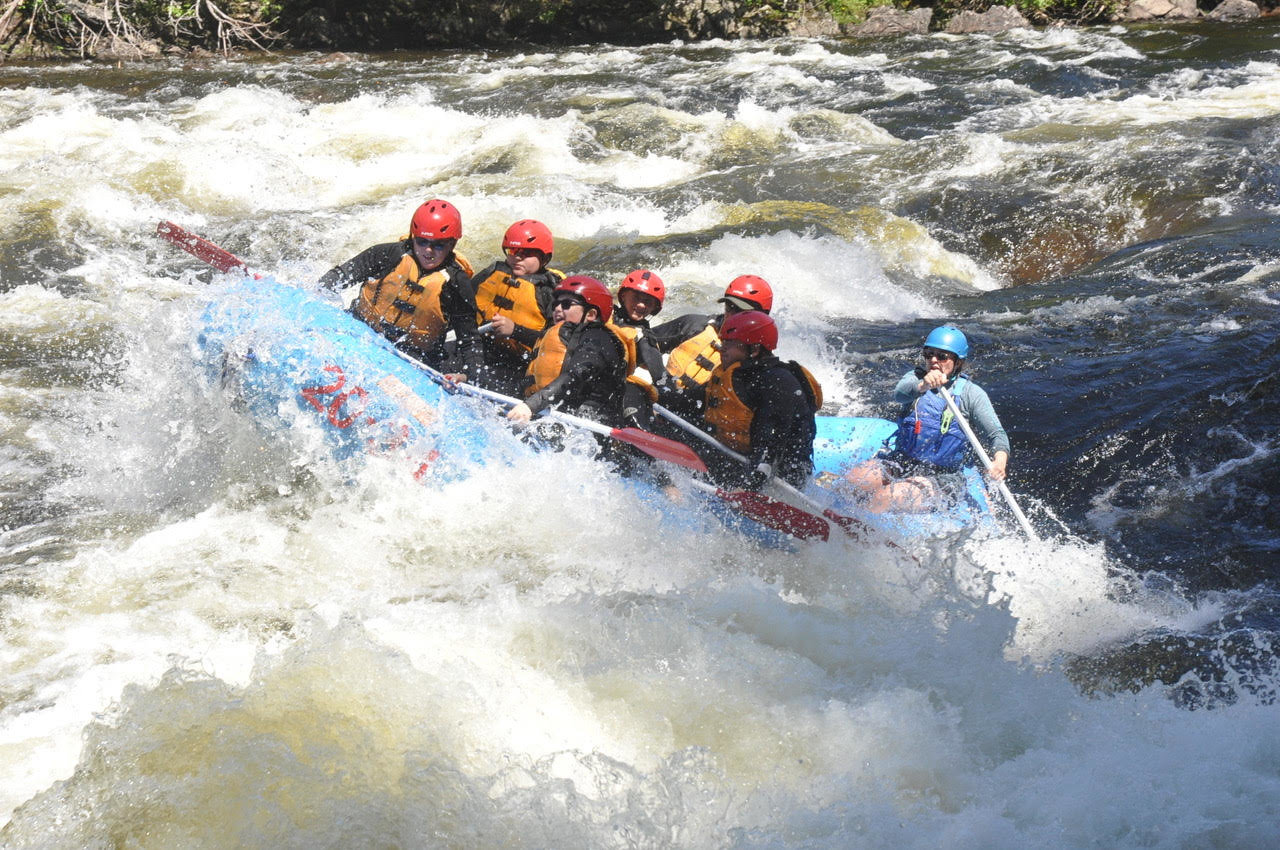 A group of Nantucket Boy Scouts battles the rapids during a white-water rafting trip in Maine. Three of them – Jeremy Caspe, Quinn Keating and Gabe Zinser – are on the verge of becoming Eagle Scouts.