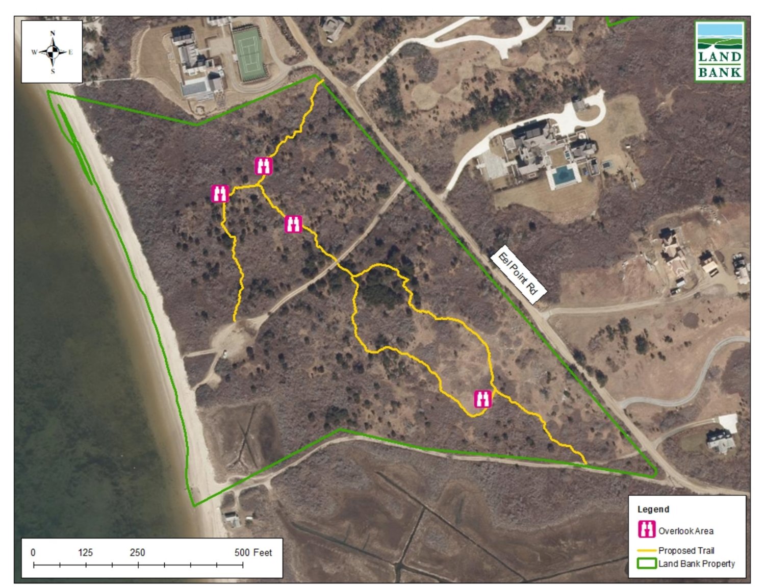 The Land Bank Commission approved the addition of walking trails at its 18-acre Wood property in Warren’s Landing.