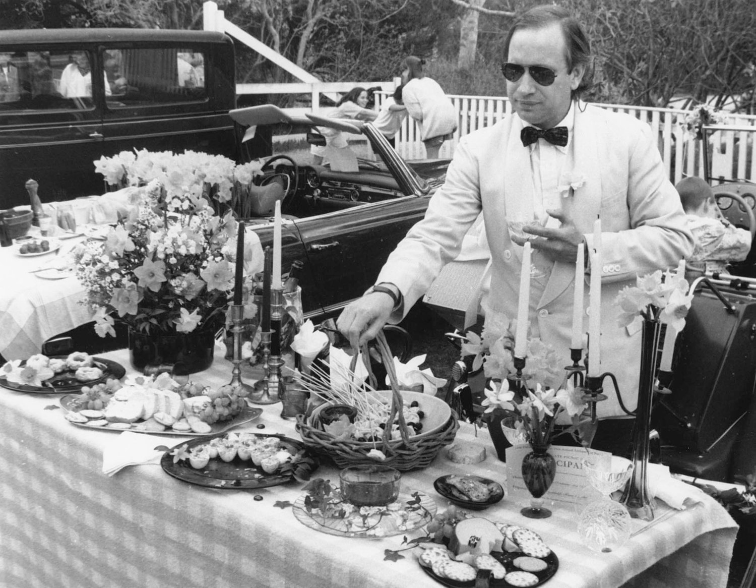 Gary Morrison prepares his Sconset tailgate picnic in 1996.