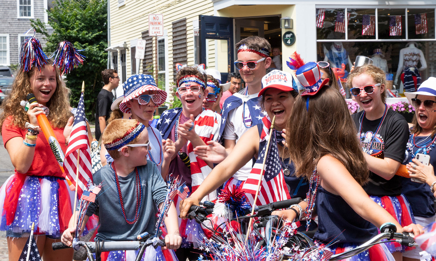 Youngsters dressed up in their patriotic best during Independence Day festivities downtown in 2018.