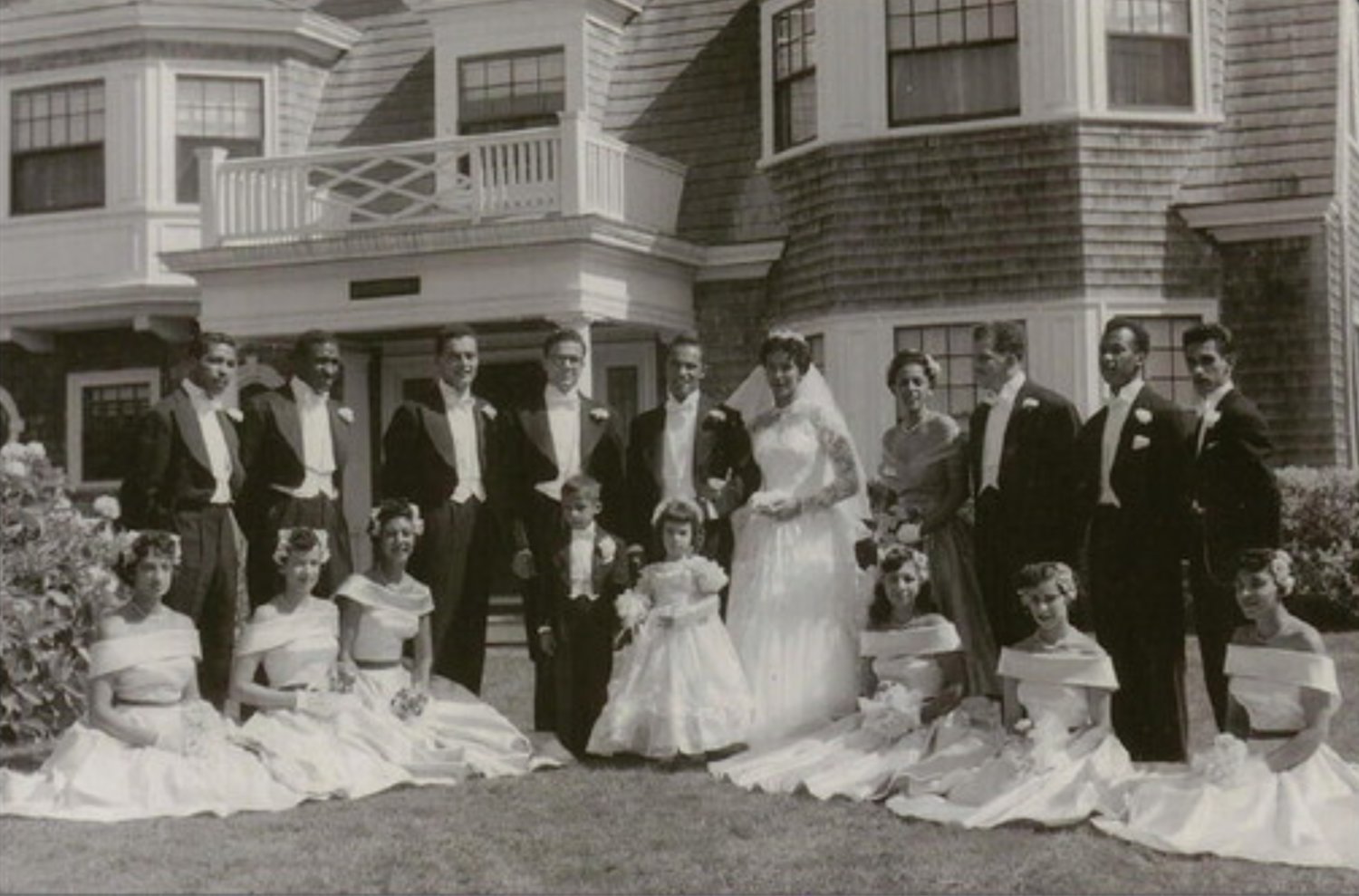 The wedding party of Norma Cabral and Albert Texeira on Cliff Road.