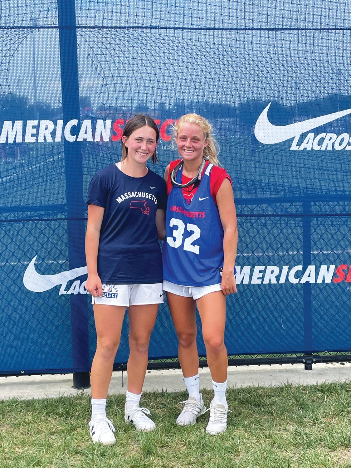 Hannah Evens, left, and Bailey Lower competed against the top players in the country at the American Select Lacrosse tournament in Delaware last weekend.