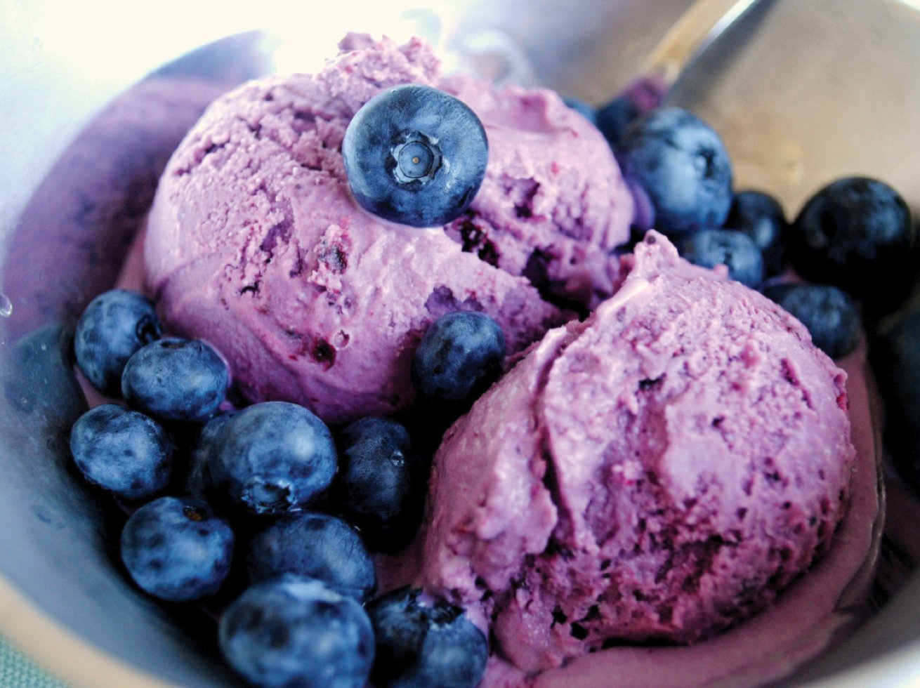 No-churn blueberry ice cream.