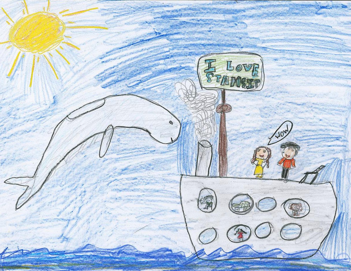 Nantucket Elementary School second grader Madelyn Baty's winning entry in the Steamship Authority's Sail Into Imagination art contest.