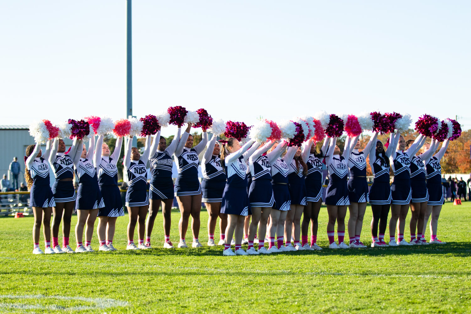 Nantucket cheerleaders perform at halftime of the Island Cup.