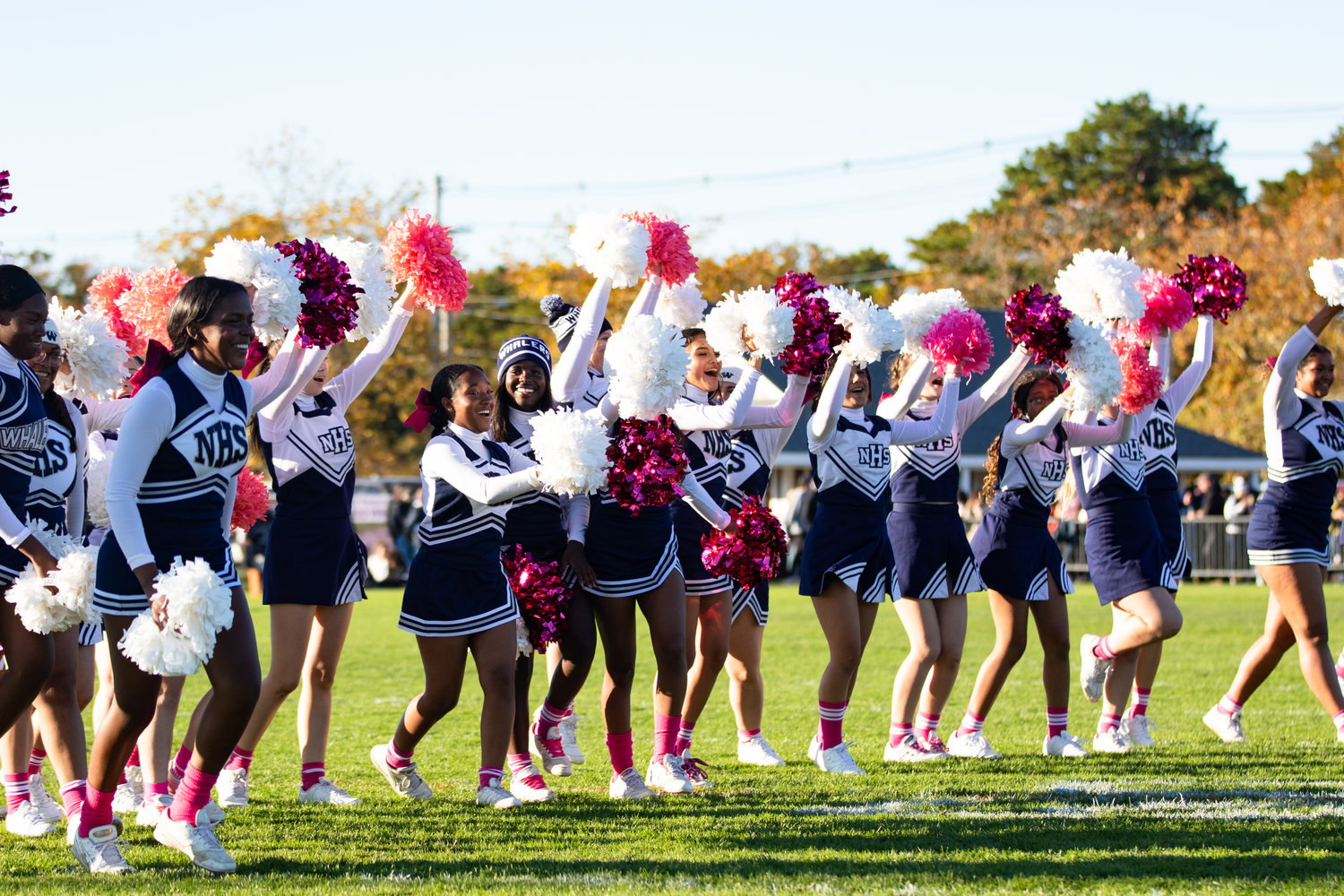 Nantucket cheerleaders perform at halftime of the Island Cup.
