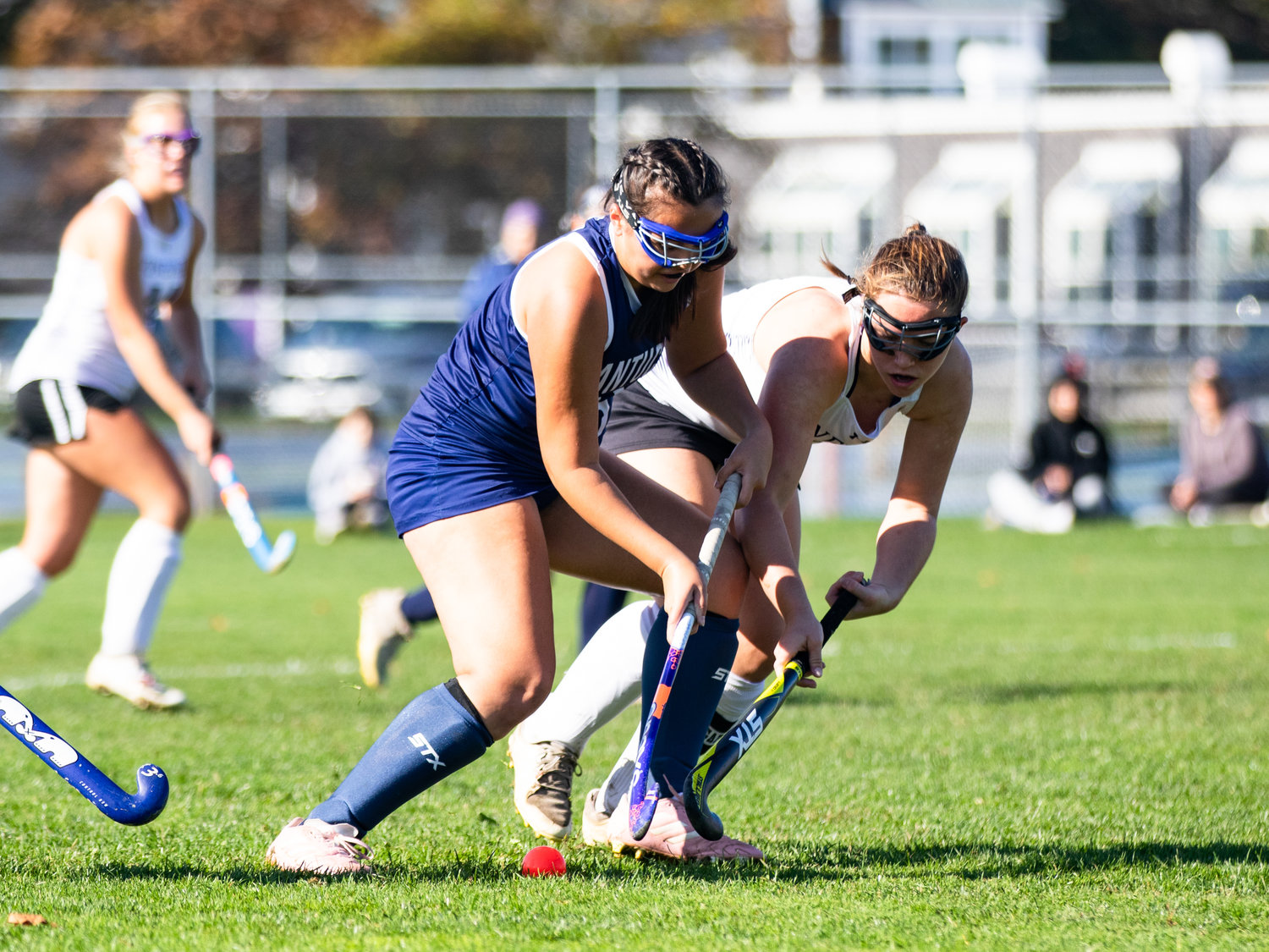 Lily Remick fights for the ball against the Vineyard.