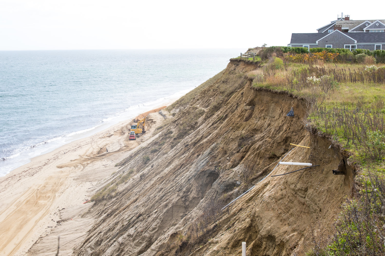 The eroding Sconset Bluff on the island’s east end last week.